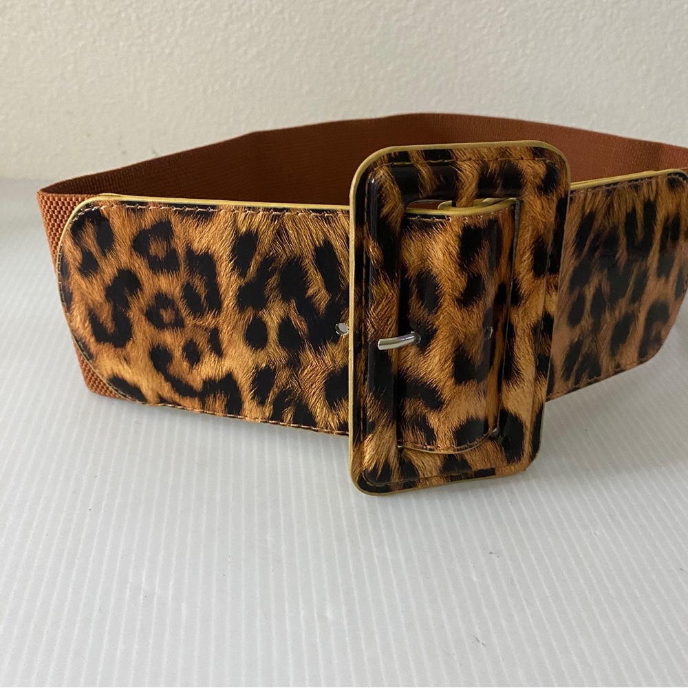 Belt Womens Leopard Animal Print Wide Fashion Accessories Stretch